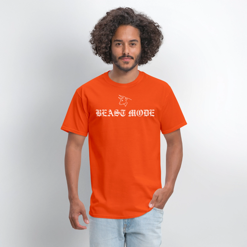 BEAST MODE Olde English Letters Men's T-Shirt | GILDAN 5000 - orange