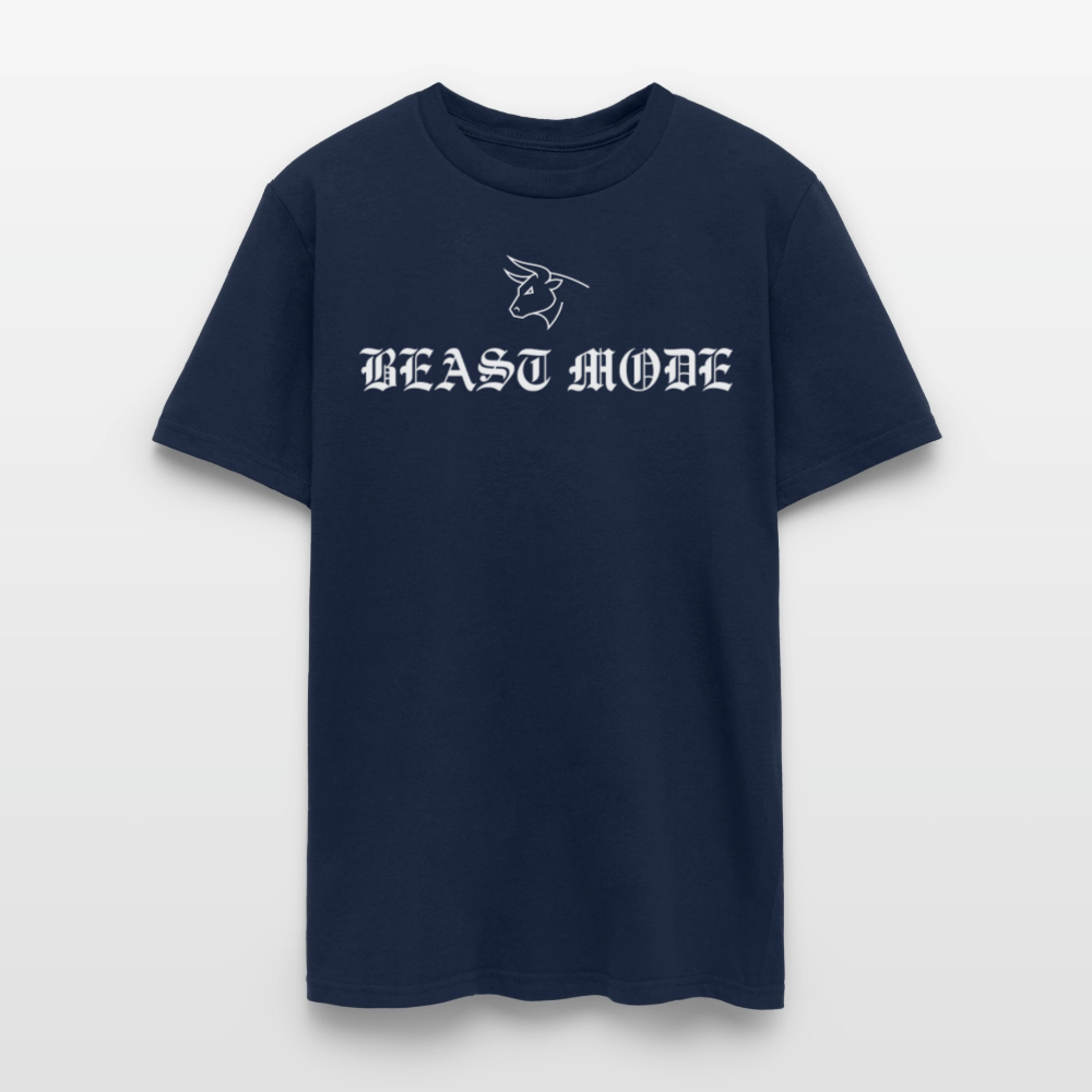 BEAST MODE Olde English Letters Men's T-Shirt | GILDAN 5000 - navy