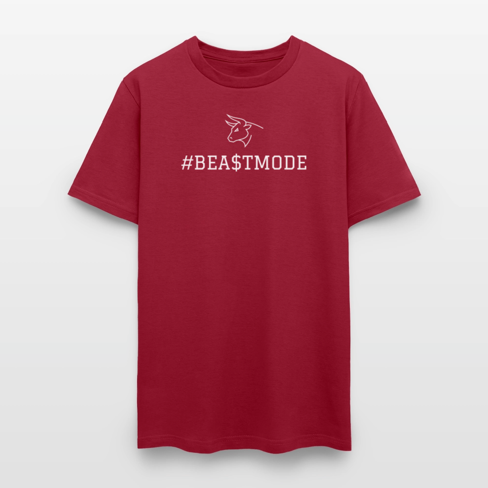 BEA$TMODE Letters Men's T-Shirt | GILDAN 5000 - dark red