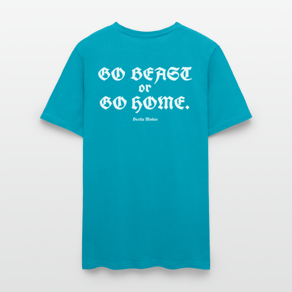Bestia Modus Bull Small Logo Men's T-Shirt | GILDAN 5000 - turquoise