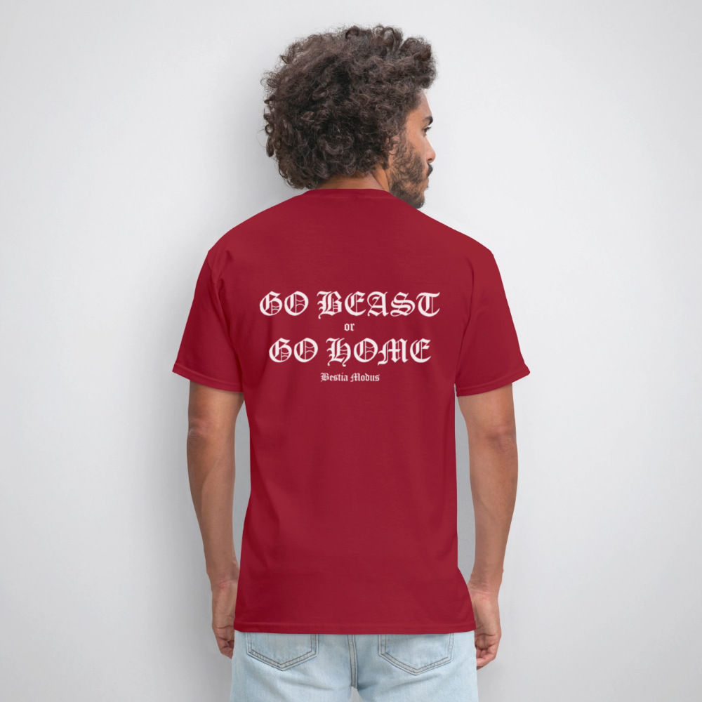 BEAST MODE Olde English Letters Men's T-Shirt | GILDAN 5000 - dark red