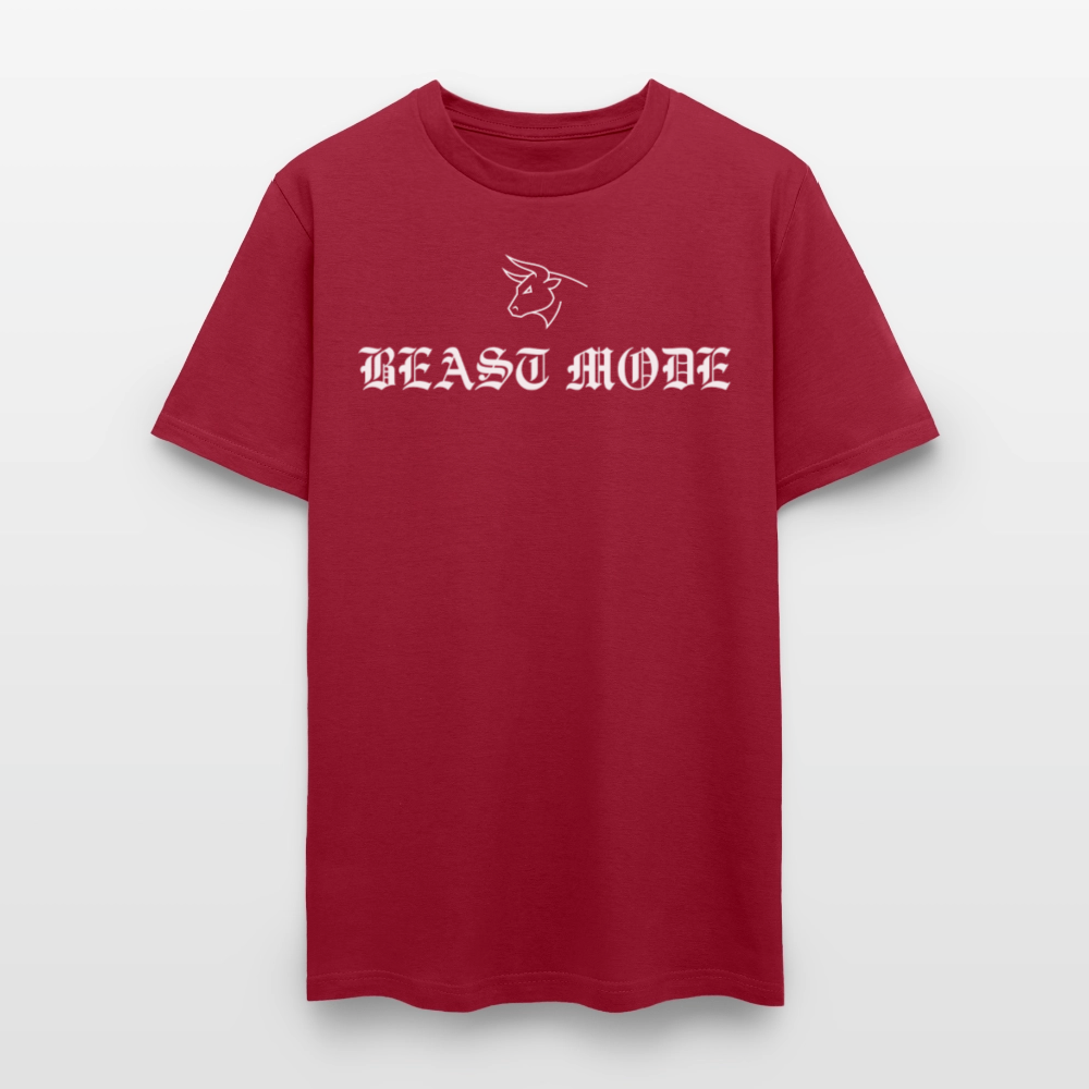 BEAST MODE Olde English Letters Men's T-Shirt | GILDAN 5000 - dark red