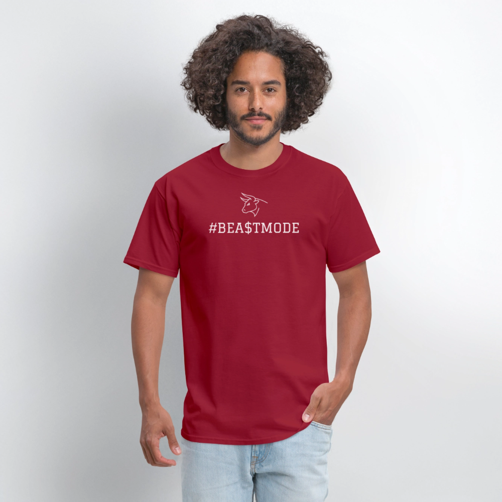 BEA$TMODE Letters Men's T-Shirt | GILDAN 5000 - dark red