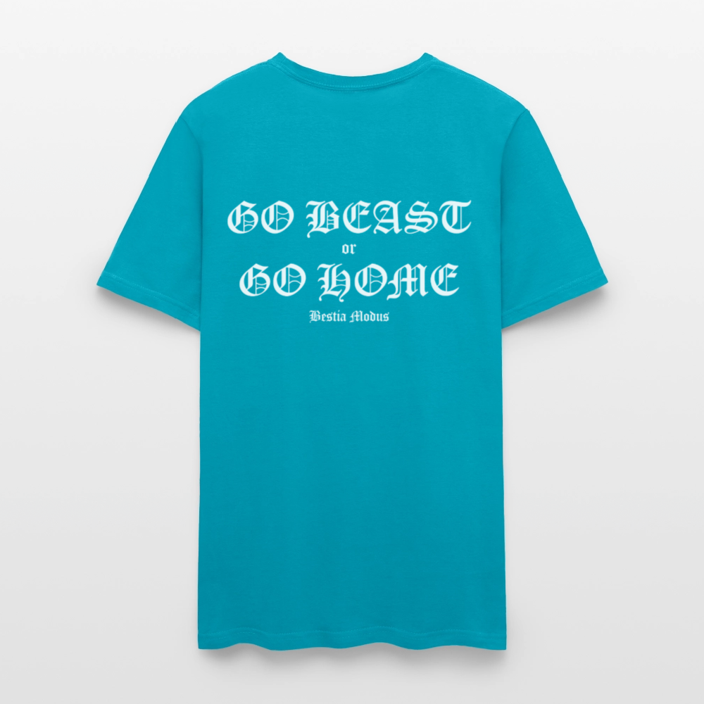 BEAST MODE Olde English Letters Men's T-Shirt | GILDAN 5000 - turquoise