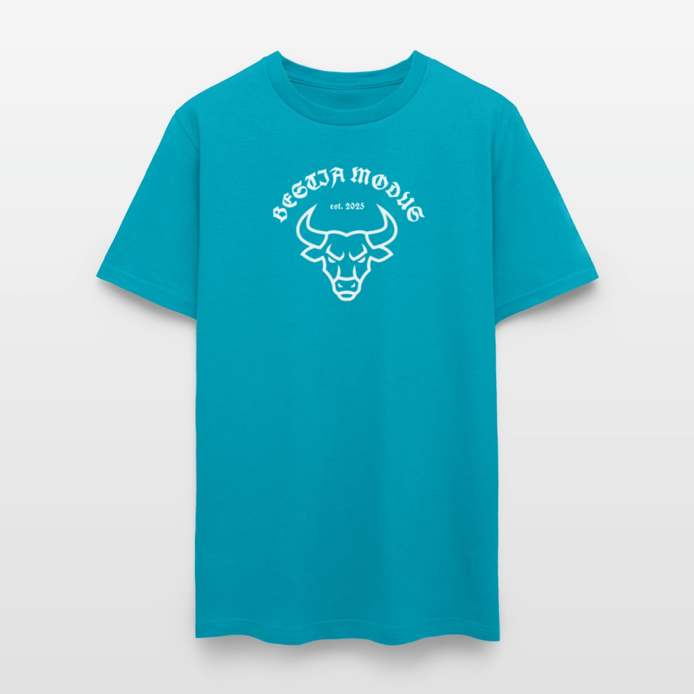 Bestia Modus Bull Small Logo Men's T-Shirt | GILDAN 5000 - turquoise