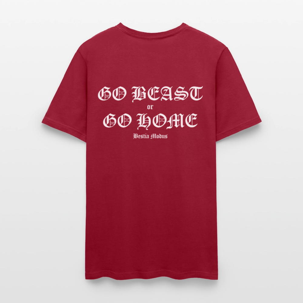 BEA$TMODE Letters Men's T-Shirt | GILDAN 5000 - dark red