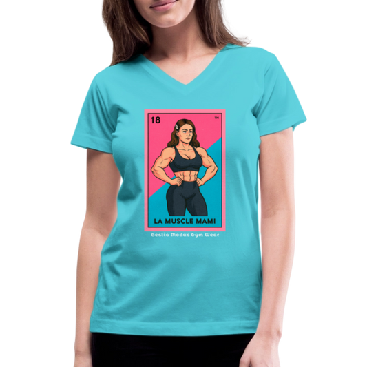 Women's V-Neck T-Shirt - aqua